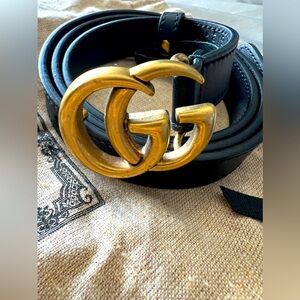 Gucci Belt Double G Black Leather 75 - BRAND NEW